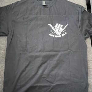 Black Graphic Tee with Skeleton Design